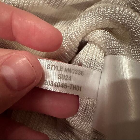 Madewell Micro-Rib Short Sleeve Striped Sweater Tee in Monument Sz‎ M NEW - Picture 7 of 10